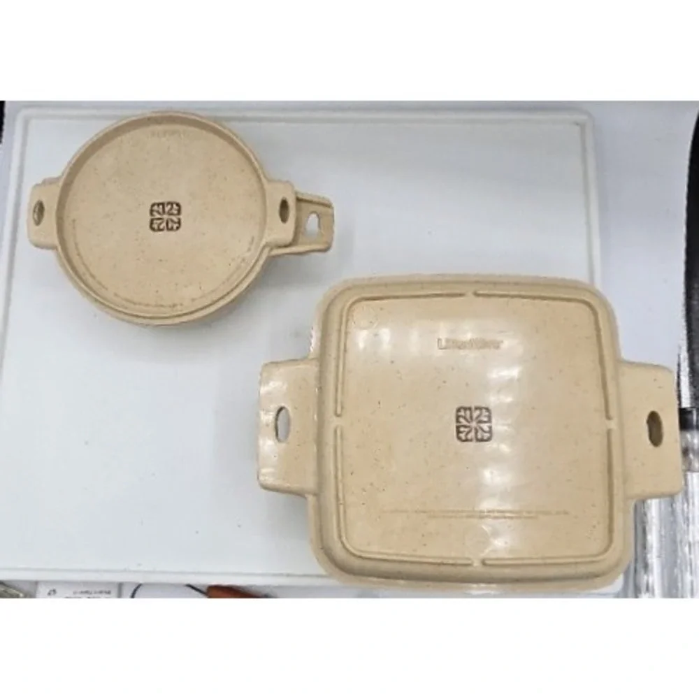 Vintage LittonWare Microwave Casserole & Divided Dish Set (2 Pots & 2 Lids)
